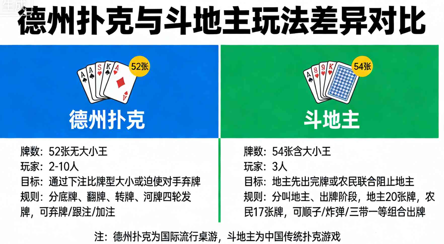 扒开德州扑克跟斗地主玩法不同之处